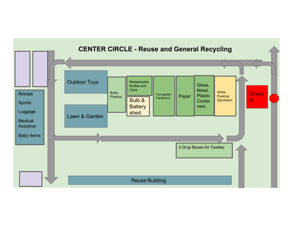map detail of center circle - where to drop off items at recycle ctr